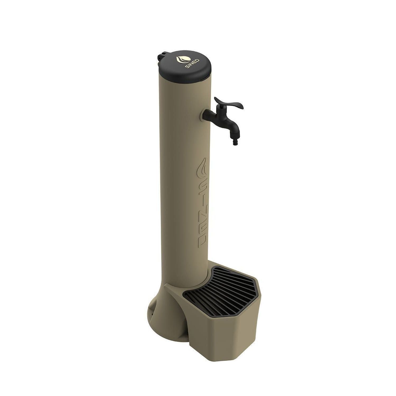 Kit Sined Tritone Source Extérieure et Seau de 5 Litres en Polyéthylène Gris Pigeon Fabriqué en Polyéthylène HD