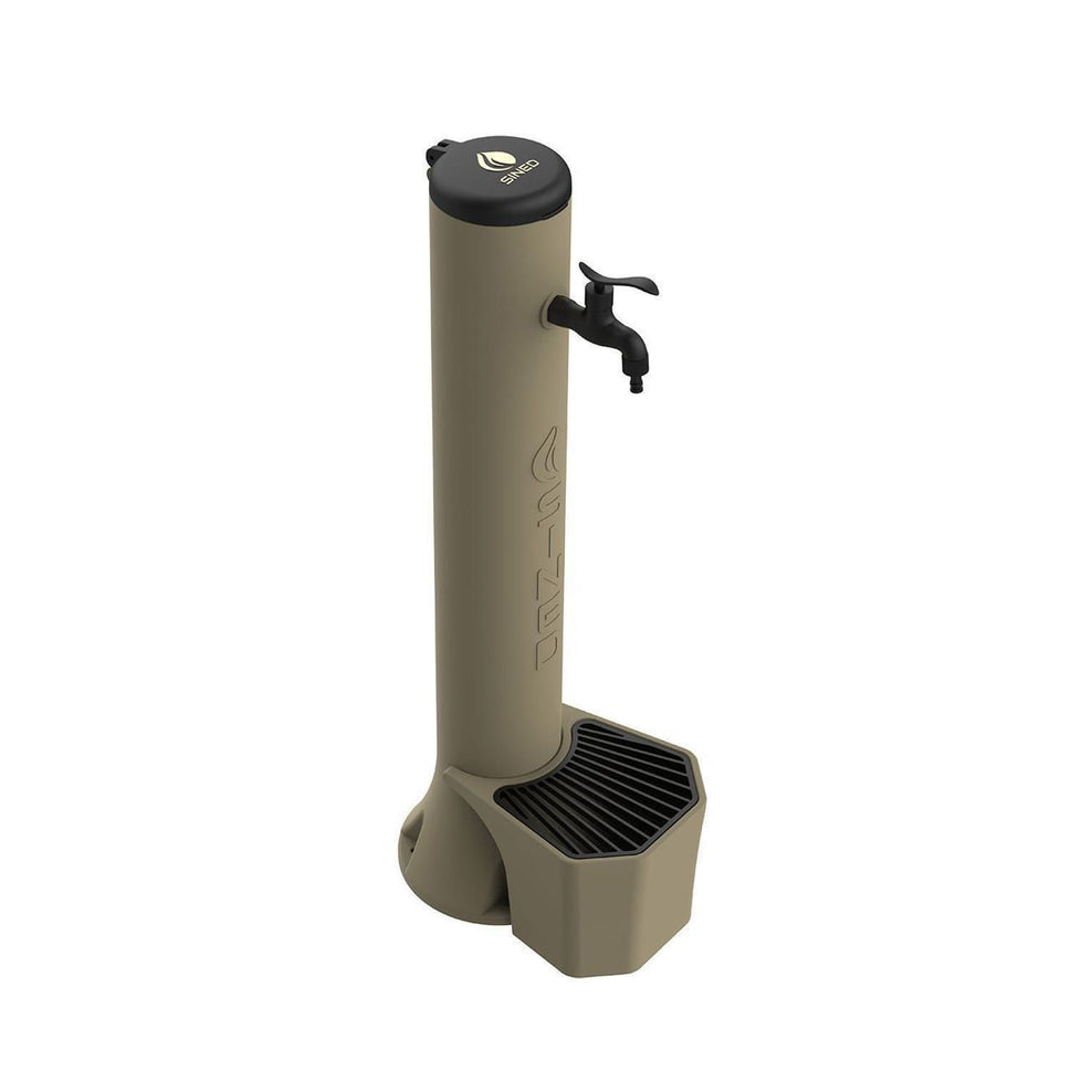 Kit Sined Tritone Source Extérieure et Seau de 5 Litres en Polyéthylène Gris Pigeon Fabriqué en Polyéthylène HD