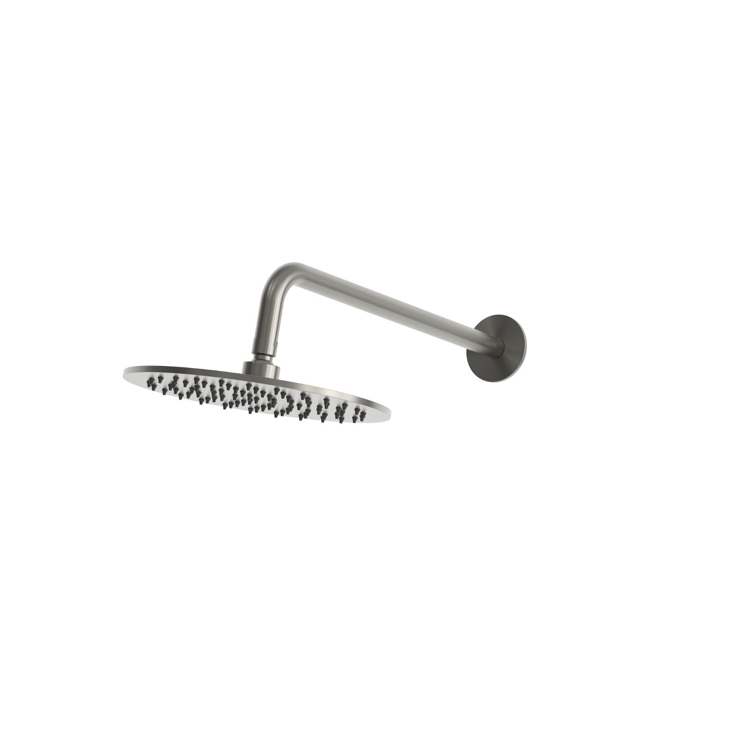 SINED Wall-mounted shower kit with 25 cm shower head and arm in 316L stainless steel, gunmetal finish, corrosion resistant KIT-PARETE-SOFFIONE-LEVANTE-25-CANNA-FUCILE