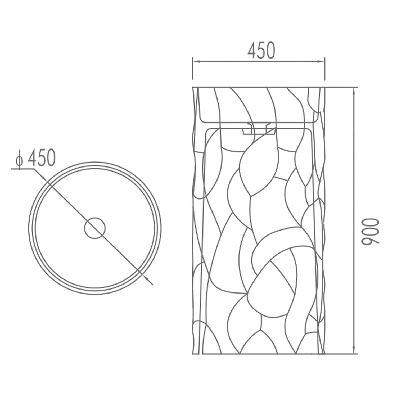SINED Lavandino free standing en resina trasparente resistente color azul para interiores y exteriores 45 cm de ancho diseno moderno independiente - Modelo ZEFIRO
