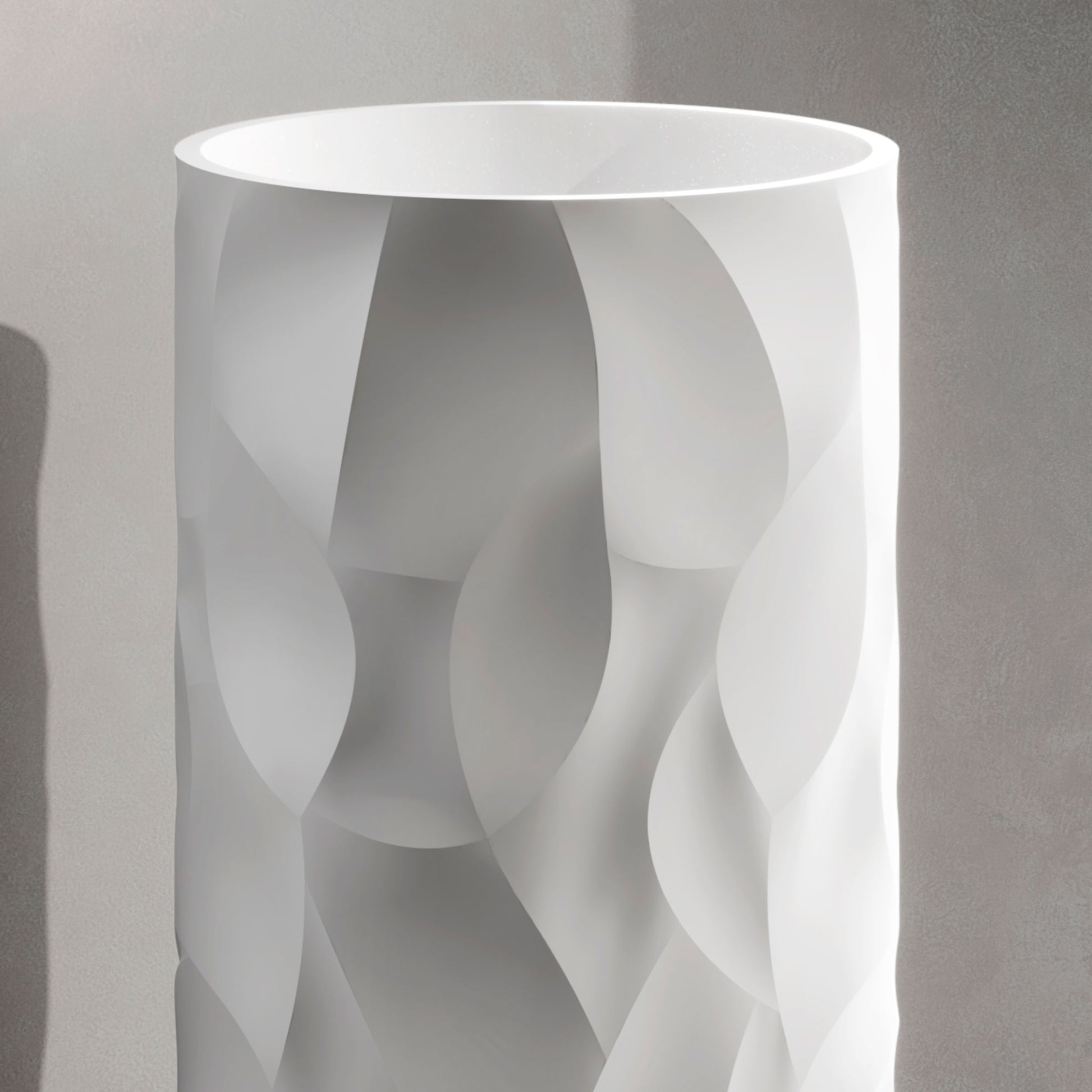 SINED Lavandino free standing en resina blanca de alta resistencia diseno independiente para interiores y exteriores ancho 45 cm modelo ZEFIRO