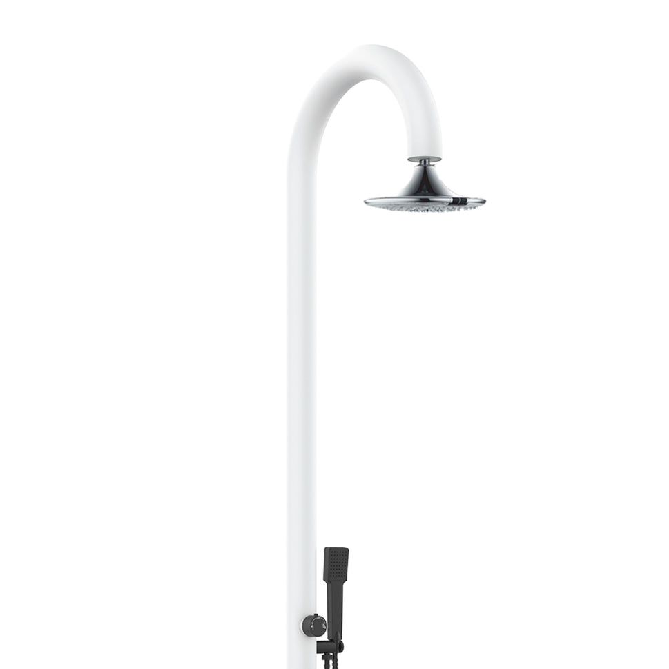 Sined Luna Alu d Bianca Sensor Outdoor Shower With Double Connection For Shower Round Shower With Sensor White