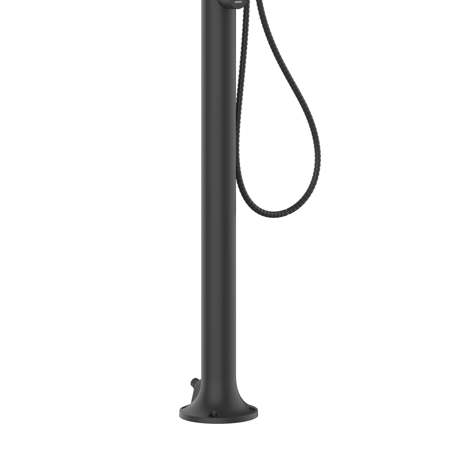 SINED Douche Jardin en Aluminium Noir avec Douchette à Main Double entrée d'eau chaude et froide Connexion d'eau intérieure et latérale Pour intérieur et extérieur 2235 cm LUNA ALU D NERA LCD