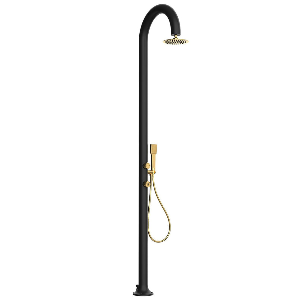 Outdoor Shower Moon Gold Black With Hand Shower Sined