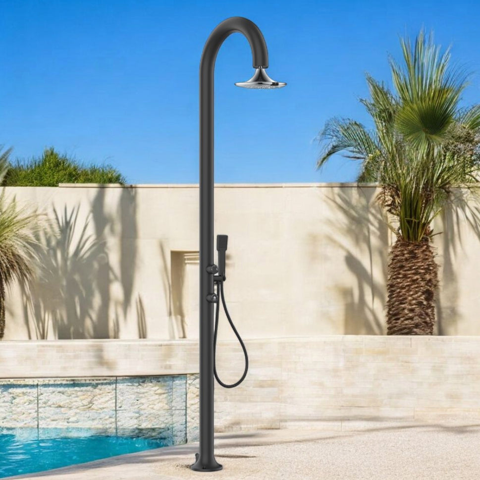 Black Moon Aluminum Shower with Sensor and Double Sprayer Sined