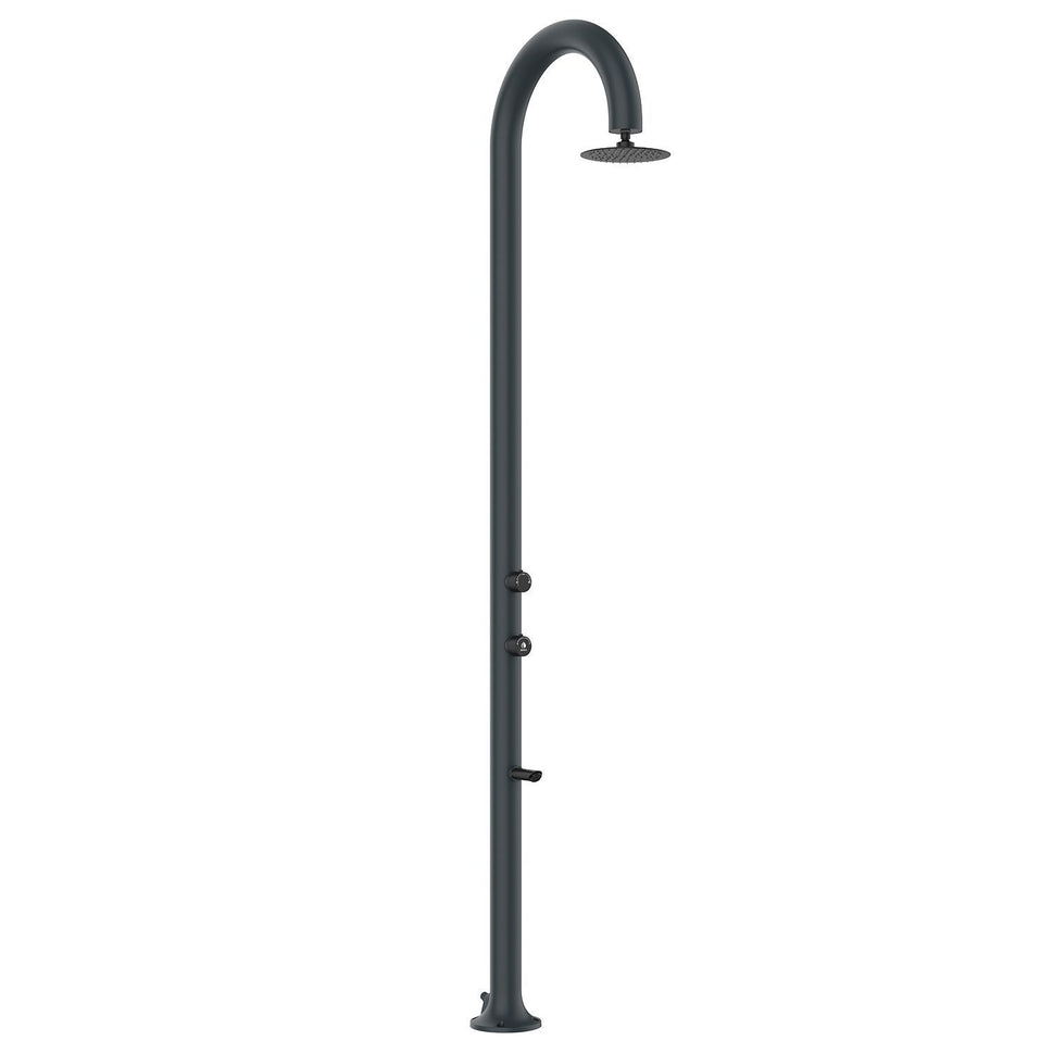 Black Moon Outdoor Shower with Thermometer and Double Connection Sined