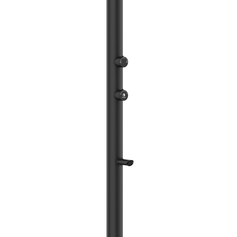Sined Luna Alu Black Lcd Aluminium Dusche Doppelter Wassereinlass Iswitch und Thermometer Schwarz