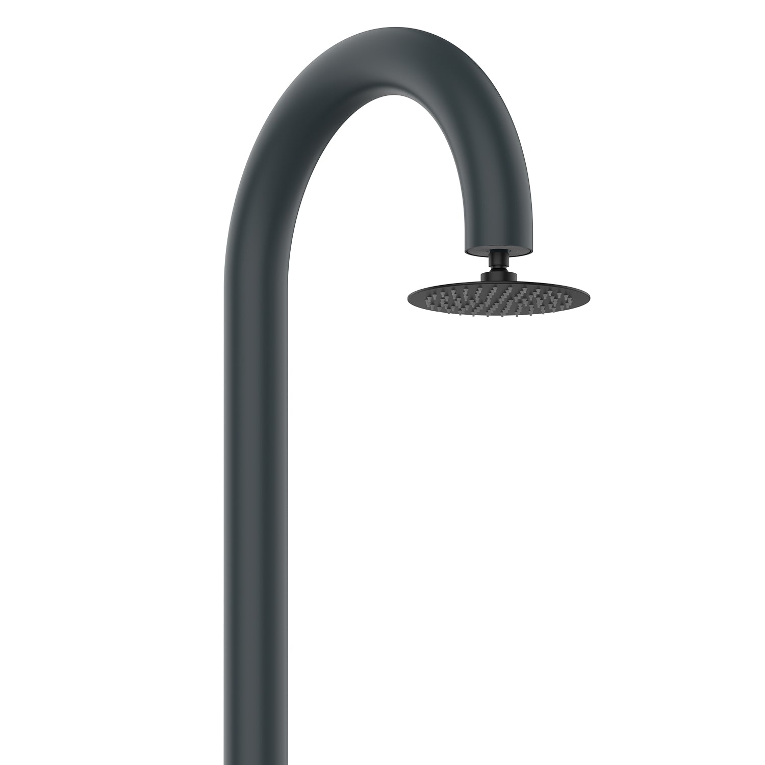 Sined Luna Minuteur Gris Douche en Aluminium Double Connexion d'Eau Froide Latérale ou Inférieure Douche d'Eau Froide dans Tube Intérieur Unique Minuteur avec Douche Supérieure et Mitigeur Rond Gris