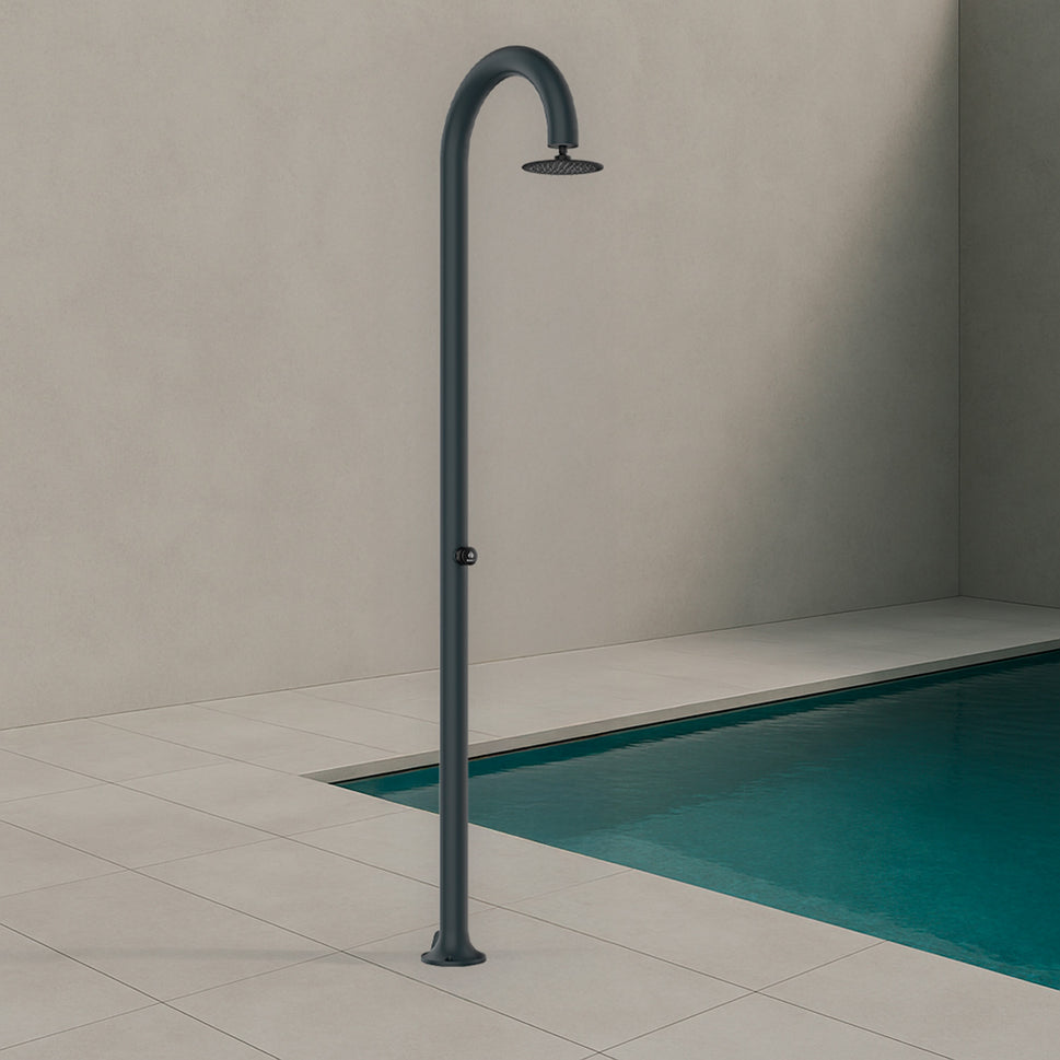 Sined Luna Timer Grigia Aluminium Dusche Doppeltimer Wasseranschluss Runddusche Grau