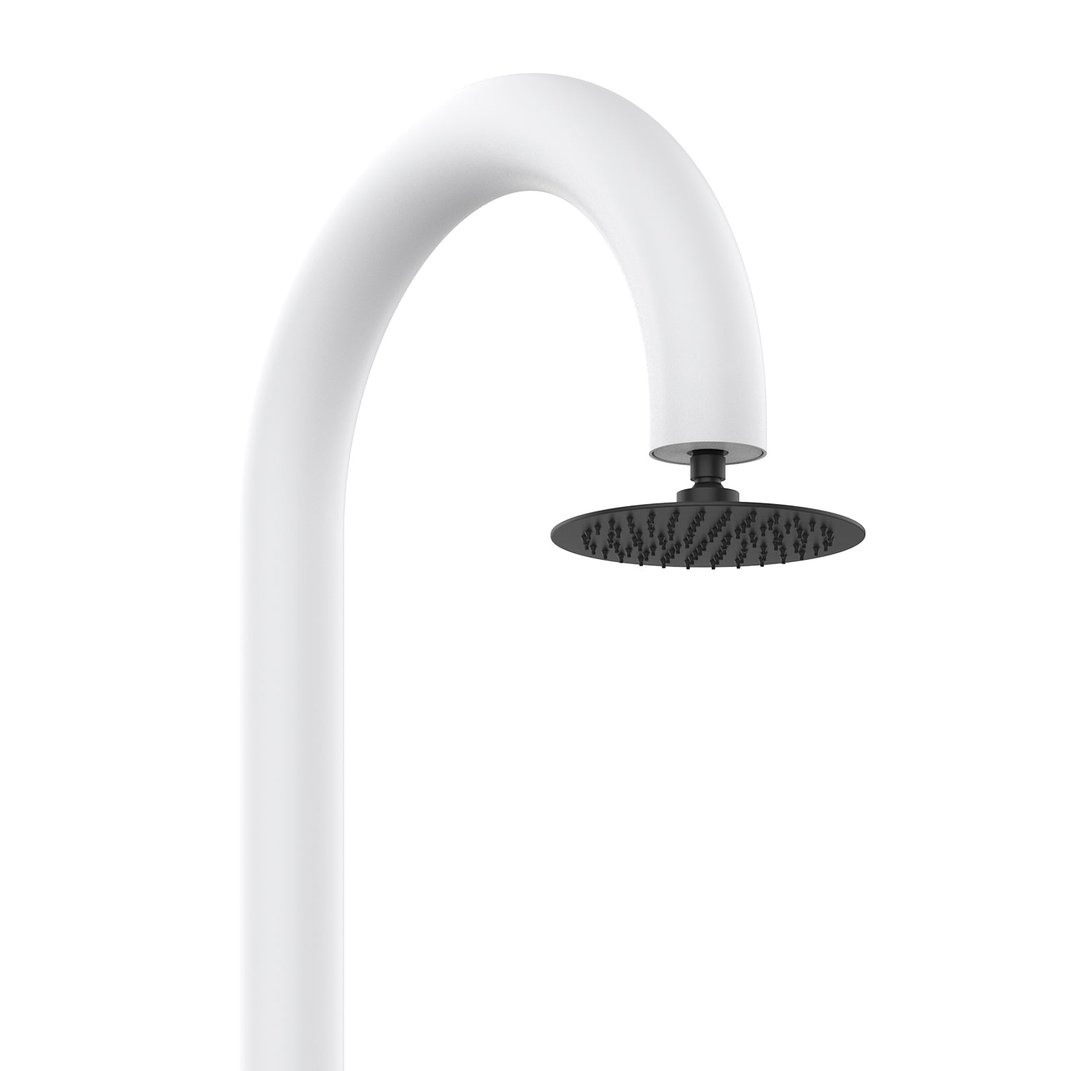 Sined Luna Timer p Blanc Douche En Aluminium Double Connexion Eau Froide Latérale ou Inférieure Dans Un Tube Interne Douche Temporisée D'eau Froide Avec Pulvérisateur Sur Pied et Mitigeur Blanc
