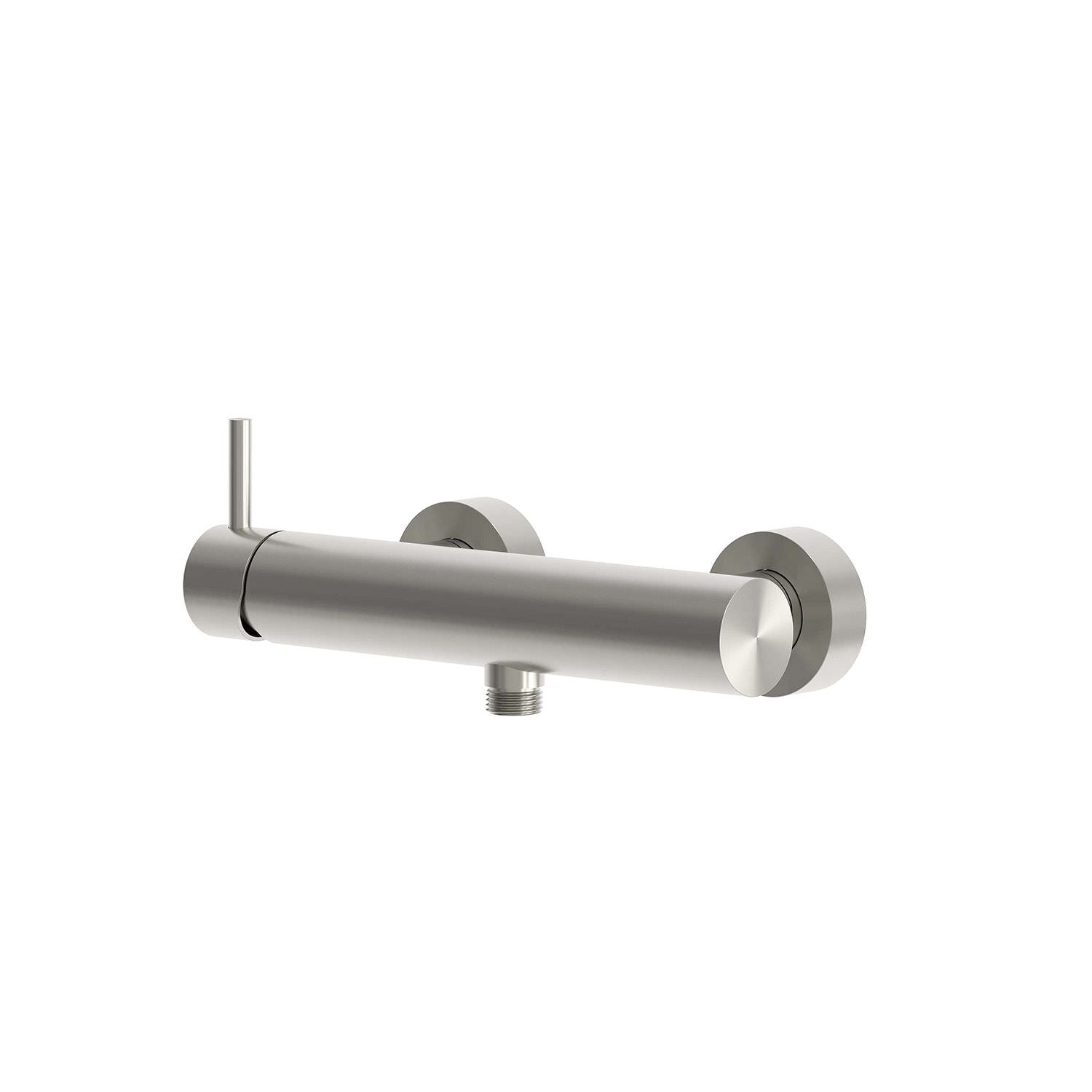 SINED Wall mixer for shower made of 316L stainless steel satin inox color with one water outlet and standard connection ideal for indoor and outdoor installations model LEVANTE