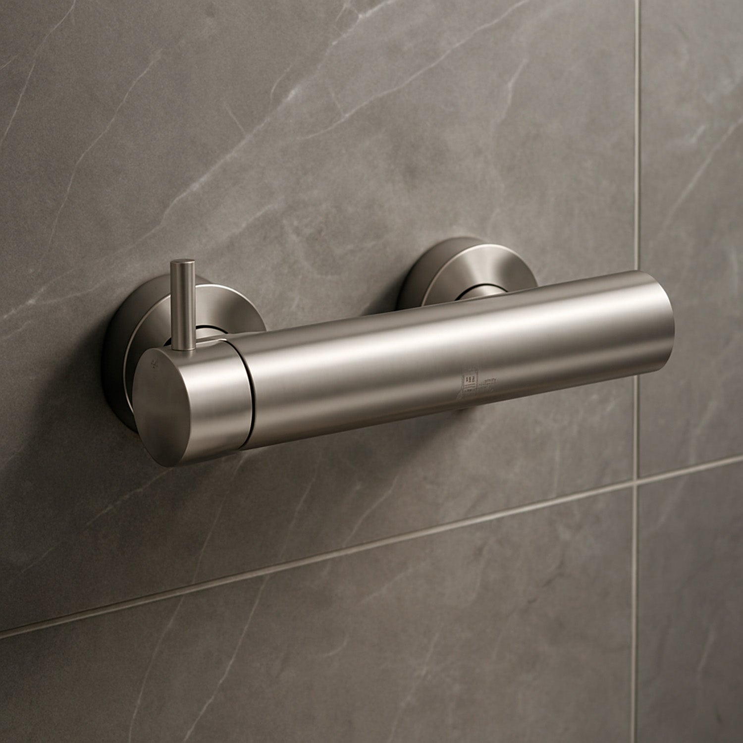 SINED Wall mixer for shower made of 316L stainless steel satin inox color with one water outlet and standard connection ideal for indoor and outdoor installations model LEVANTE