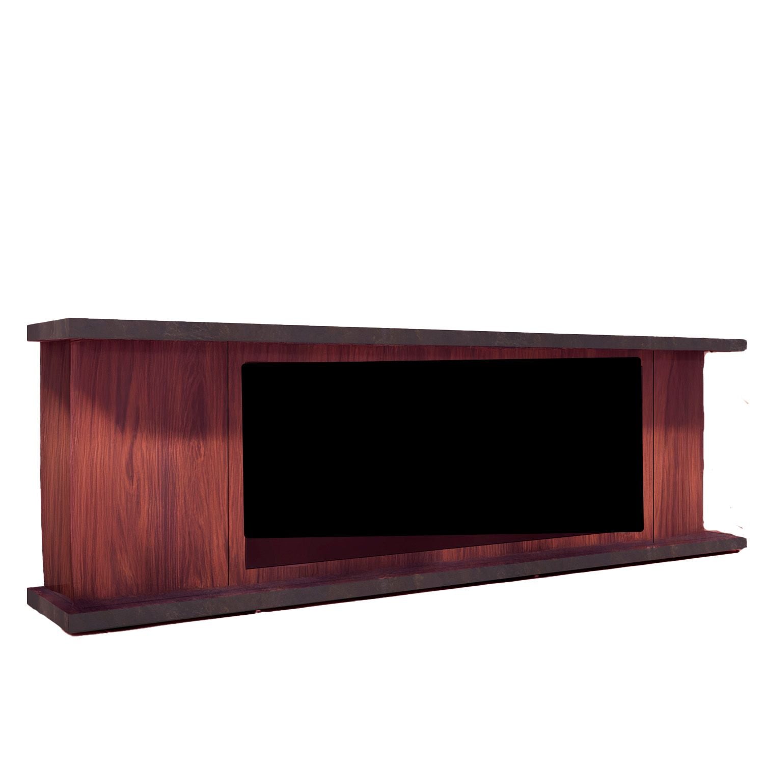 Sined Mobile Arosio 150 Castanho Refinado e Elegante Base de Lareira de Madeira Castanha Estrutura e Portas de Madeira de Eucalipto Topo e Base de Grafite Ral 7022