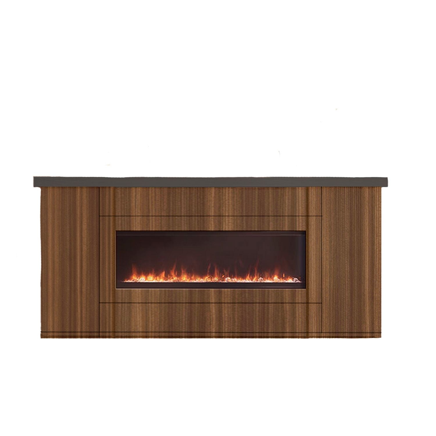 Meuble Sined Desio 108 Sophistiqué Meuble en Bois avec Cheminée Électrique Intégrée 1500w Télécommande Design Élégant Fabriqué à la Main