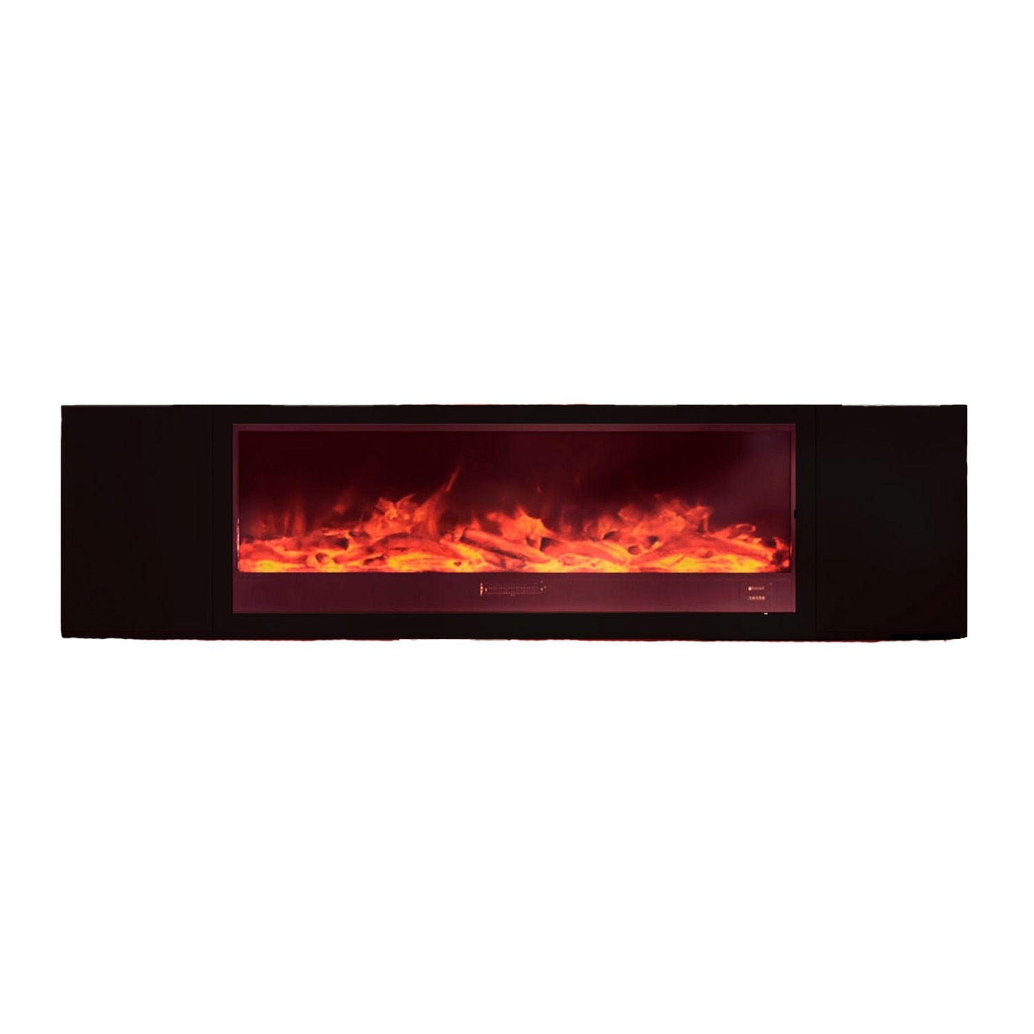 Sined Meuble Complet Meda 150 Marron Noir Meuble en Bois avec Cheminée Électrique 1500w Télécommande Meuble Fait Main Qualité Résistance et Design Pour Tout Environnement