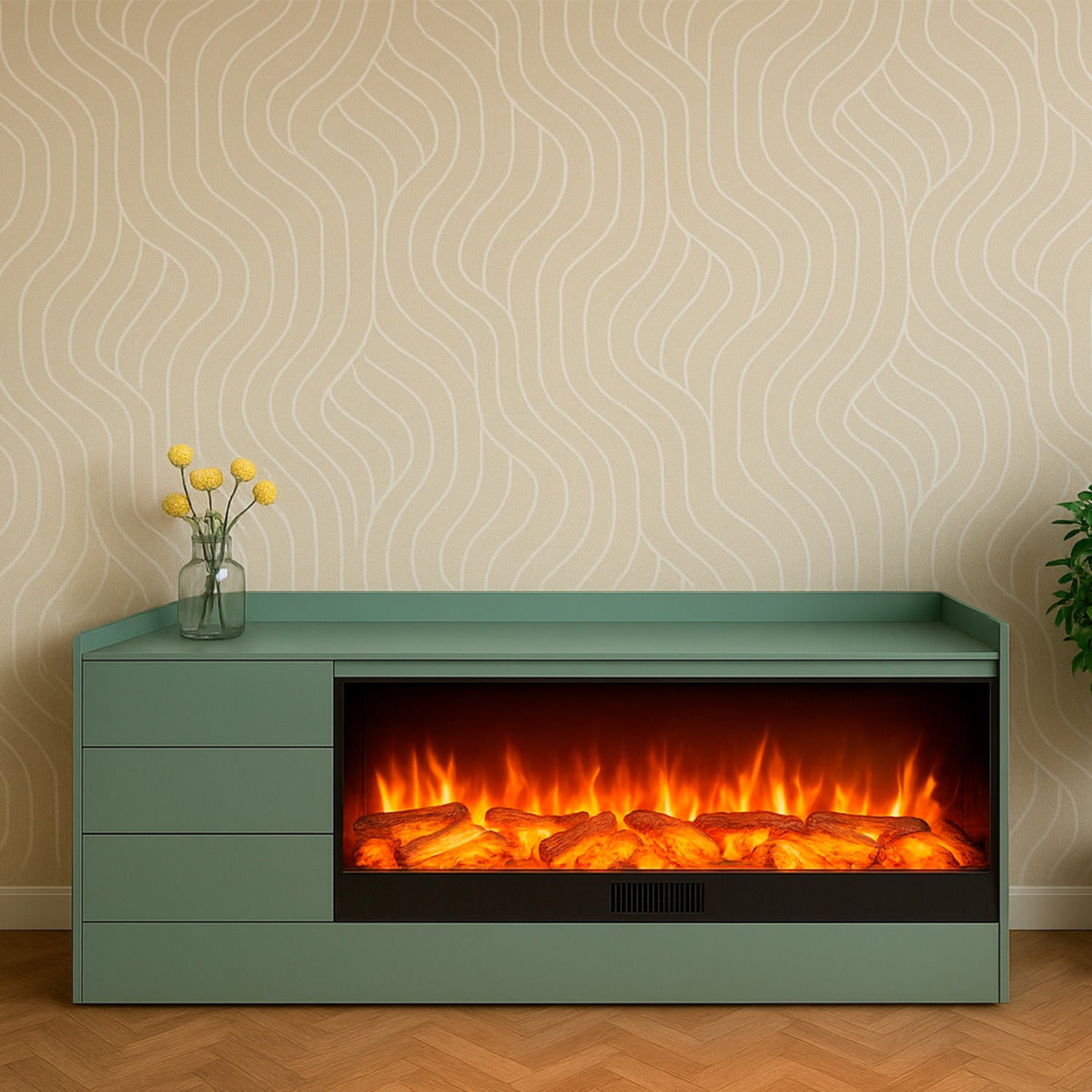 SINED MOBILECAMINOSEREGNOVULTURE GRAY elevates your space with the Sined Vulture fireplace furniture Italian design, artisanal quality, and functionality perfect for any environment