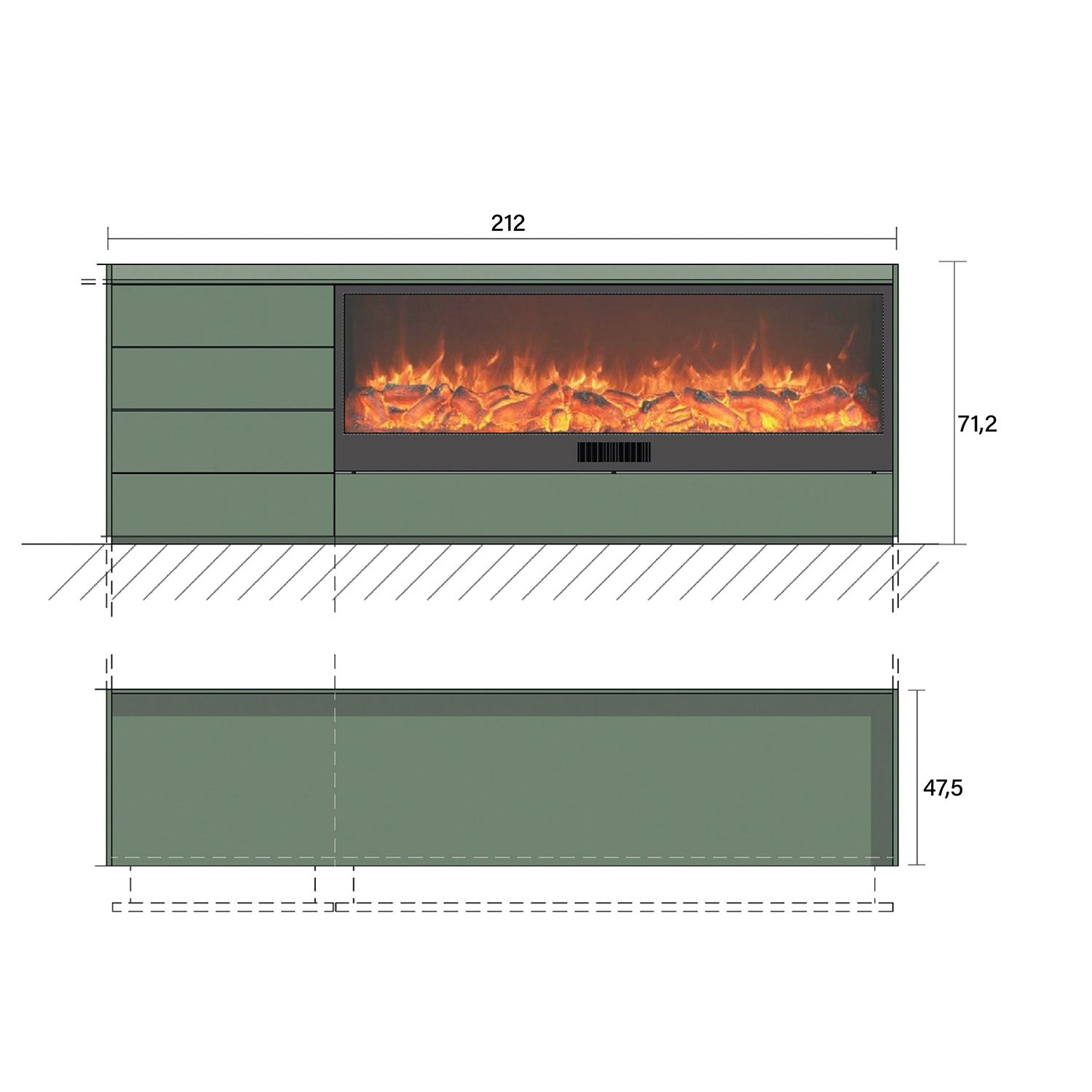SINED MOBILECAMINOSEREGNOVULTURE GRAY elevates your space with the Sined Vulture fireplace furniture Italian design, artisanal quality, and functionality perfect for any environment