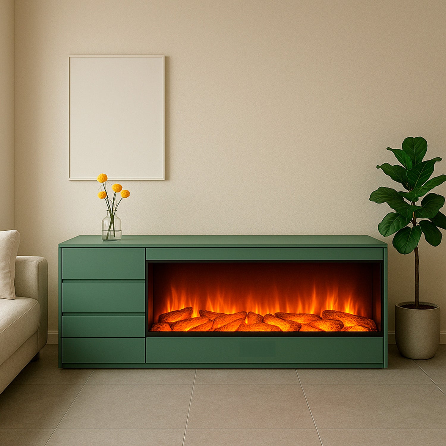 SINED MOBILECAMINOSEREGNOVULTURE GRAY elevates your space with the Sined Vulture fireplace furniture Italian design, artisanal quality, and functionality perfect for any environment