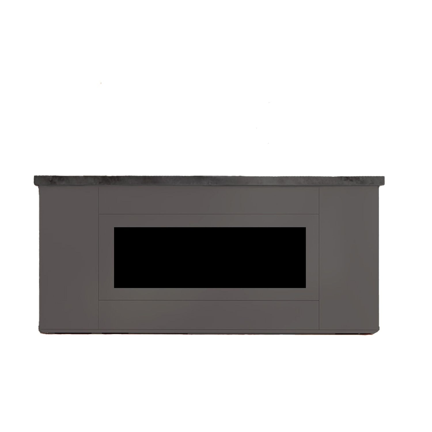 Cheminée Électrique Encastrable Sined Mobile Desio 108 Anthracite Sined Ispica 1500w Mobilier En Bois Raffiné et Élégant Finition Graphite Ral 7022 Cadre et Portes Plan de Travail et Base En Tacande