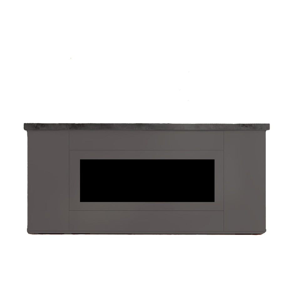 Cheminée Électrique Encastrable Sined Mobile Desio 108 Anthracite Sined Ispica 1500w Mobilier En Bois Raffiné et Élégant Finition Graphite Ral 7022 Cadre et Portes Plan de Travail et Base En Tacande