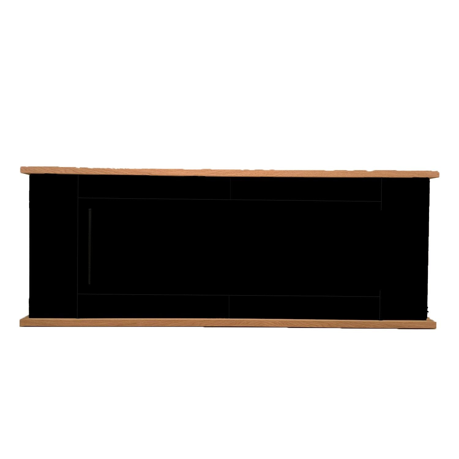 Sined Desio 180 Preto Mesa de Jantar Móvel Lareira Elétrica Sined Amiata Móvel Refinado e Elegante Corpo e Portas de Madeira Preta Tampo e Base de Carvalho Recomendado