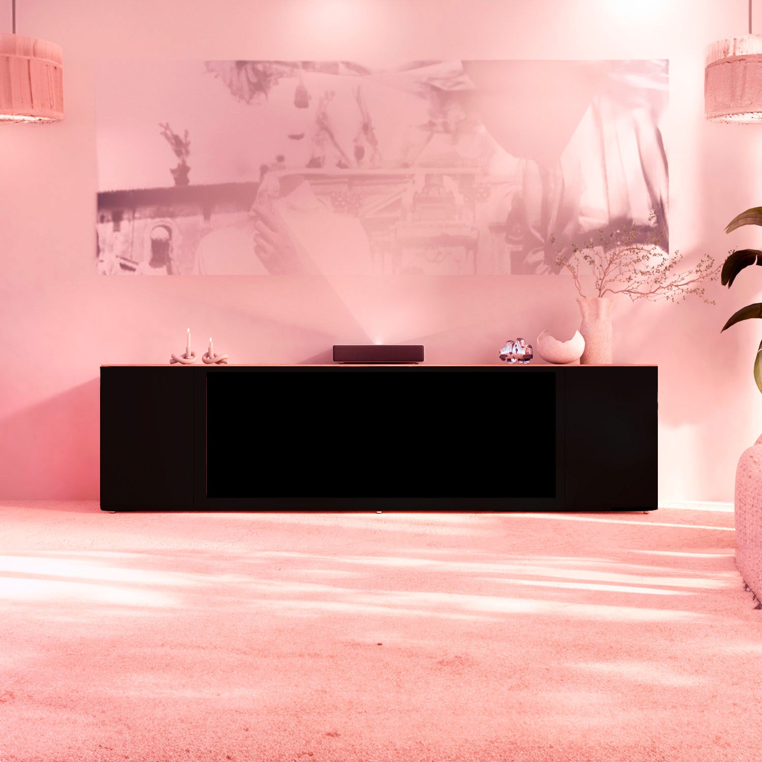 Sined Mobile Meda 180nero Sined Amiata 1500w Armário Lareira Eléctrico Refinado e Elegante Corpo e Portas de Madeira Preta Tampa e Base de Carvalho Recomendado Para Todos os Interiores