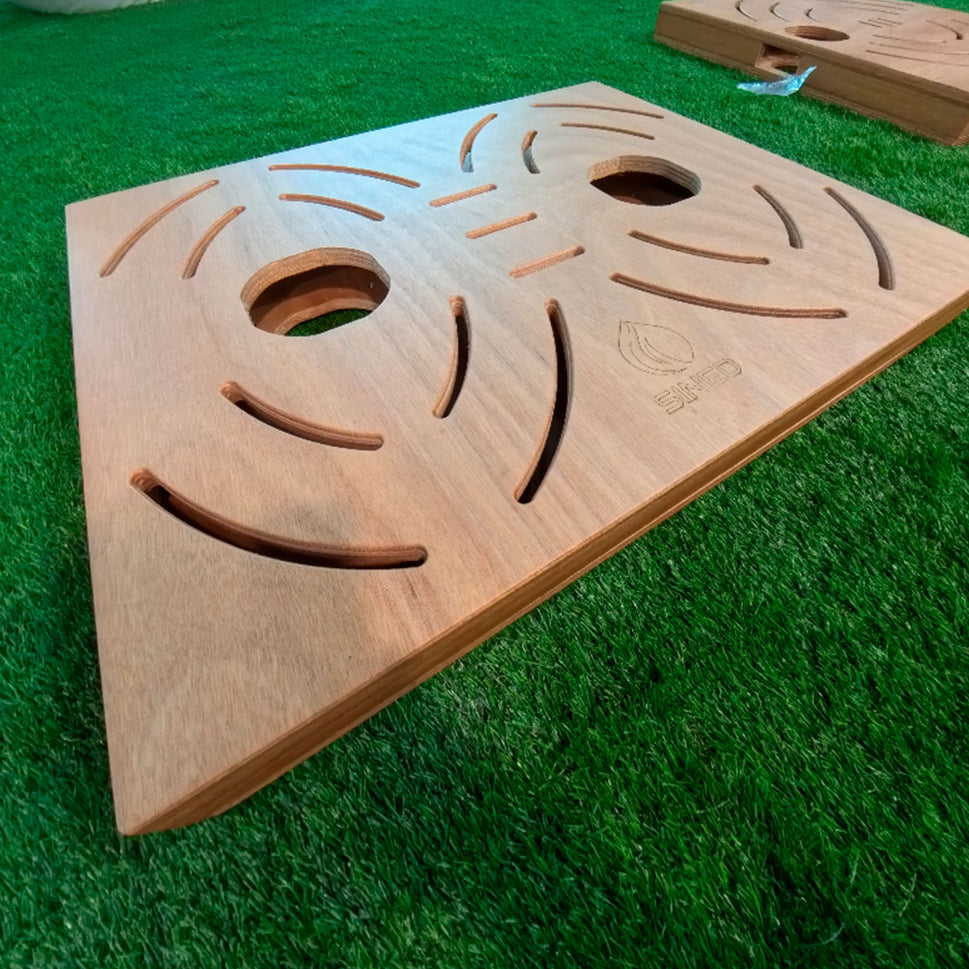 Sined Pedad c Box Doppelte Okume Marine-Plattform aus Holz für zwei Edelstahlduschen mit brauner Cbox