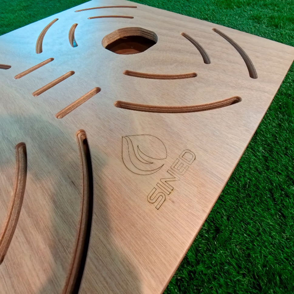 Sined Pedad c Box Doppelte Okume Marine-Plattform aus Holz für zwei Edelstahlduschen mit brauner Cbox