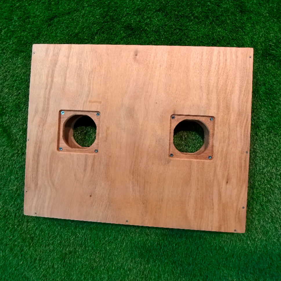 Sined Pedad c Box Doppelte Okume Marine-Plattform aus Holz für zwei Edelstahlduschen mit brauner Cbox