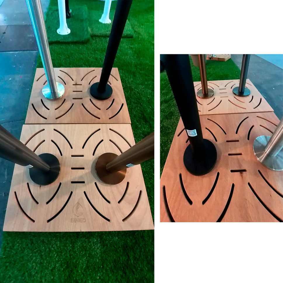 Sined Pedad c Box Doppelte Okume Marine-Plattform aus Holz für zwei Edelstahlduschen mit brauner Cbox