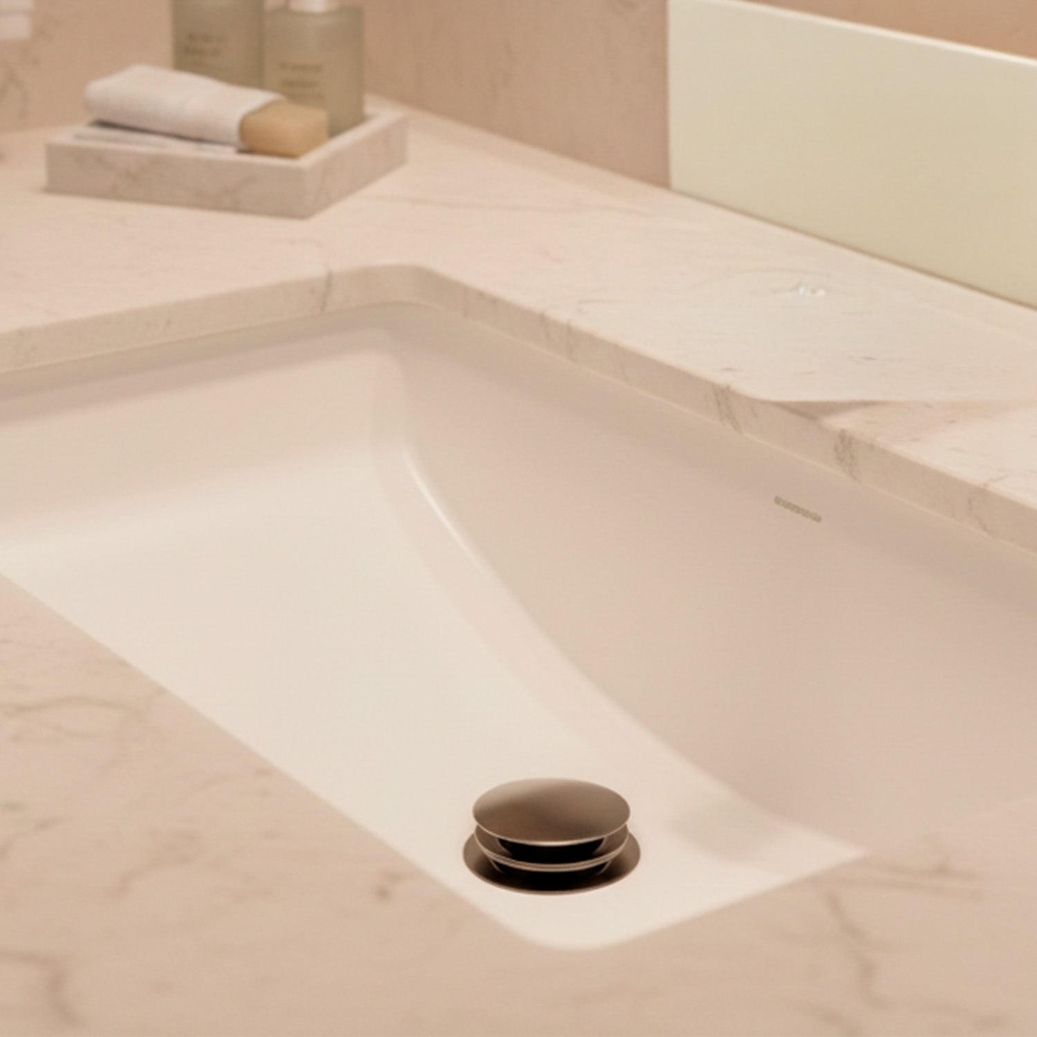 SINED Válvula de desagüe click-clack para lavabo acero inoxidable 316L color oro rosa PILETTA-SCARICO-LEVANTE-CANNA-FUCILE