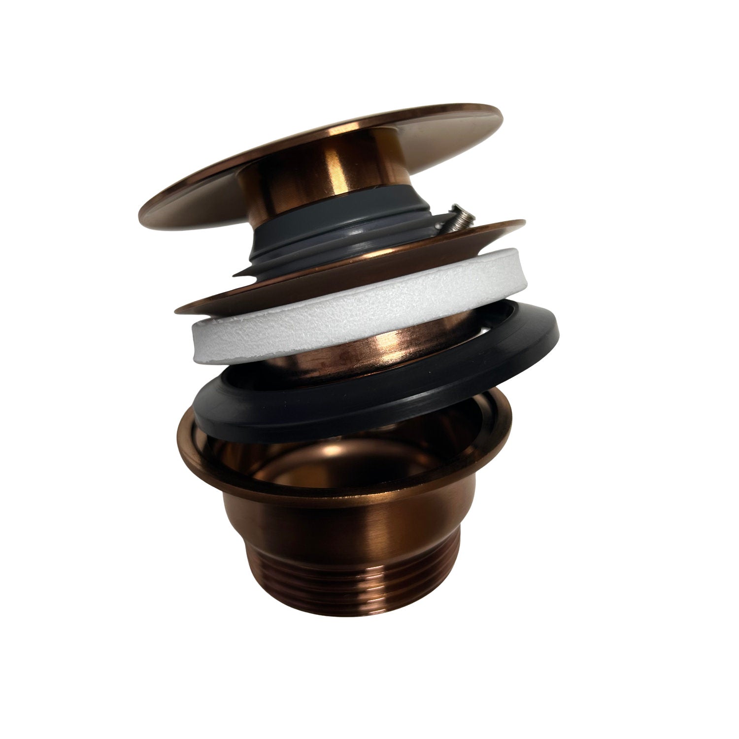 SINED PVD-afvoerplug roségoudkleurig, gemaakt van 316L roestvrij staal, model Levante