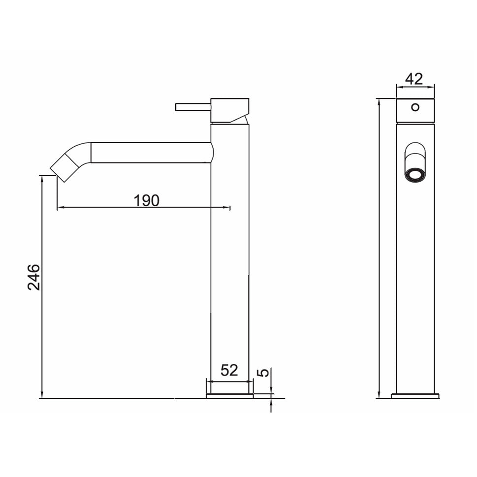 SINED Misturador de lavatório em aço inoxidável 316L com acabamento PVD Ouro Rosa 25 cm resistente à corrosão ideal para casas de banho elegantes e funcionais - modelo LEVANTE