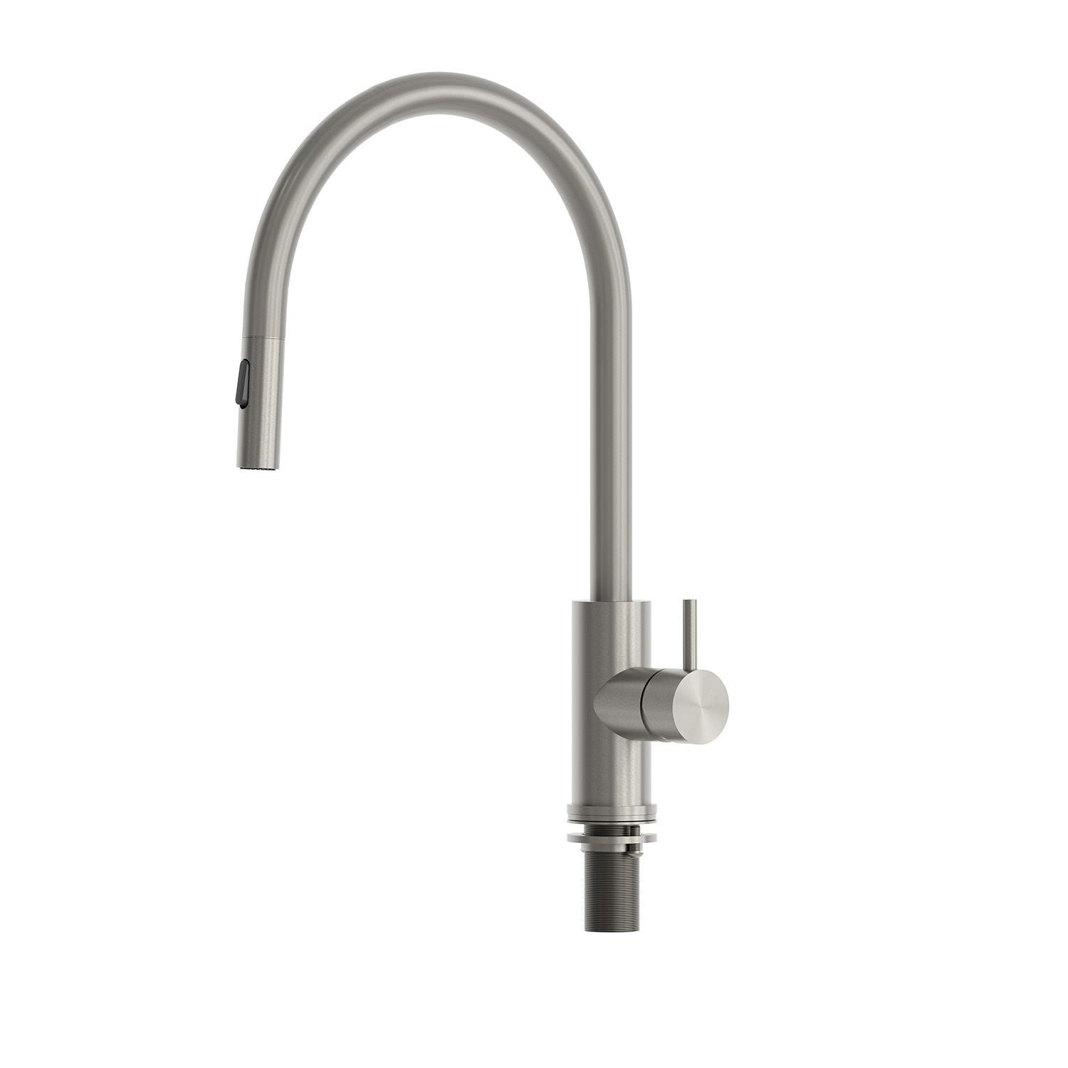 SINED Torneira de cozinha em aço inox 316L cor cano de fuzil, misturador monocomando para um furo com duche extraível e mangueira flexível 45 cm, resistente à corrosão, modelo LEVANTE