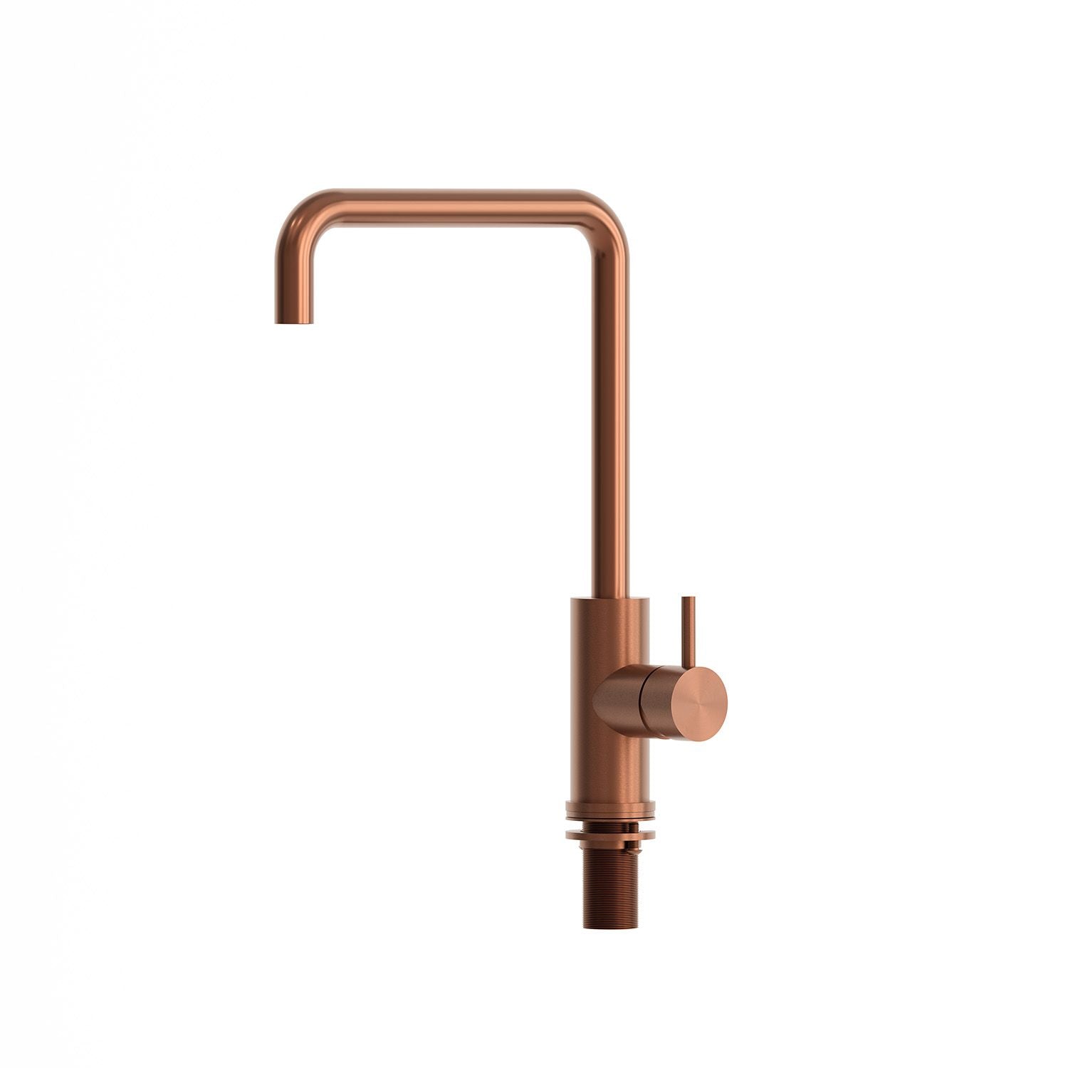 Rubinetto torneira para cozinha em aço inoxidável 316L com acabamento em ouro rosa, monocomando, bica giratória e ducha flexível, resistente e fácil de manter - Modelo Levante