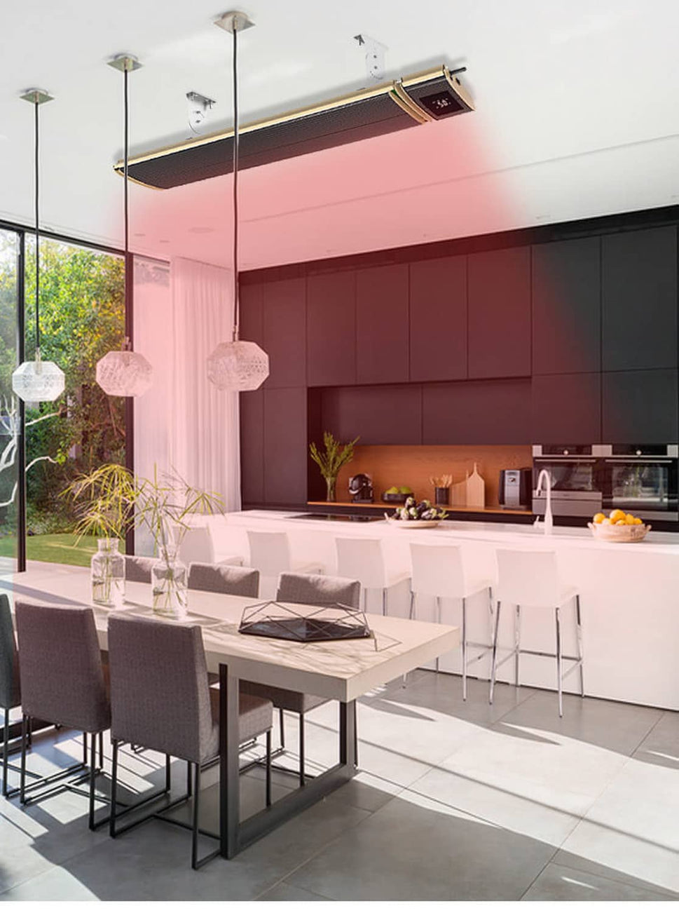 Sined Smartphone-gesteuerte Infrarotheizung mit WLAN 2400 W Schwarz