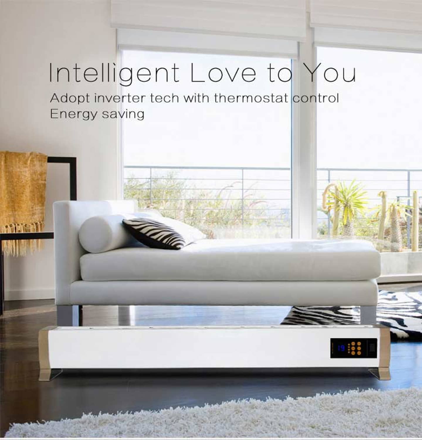 Convecteur Électrique à Convection Naturelle 2200w avec Télécommande Blanc Sined