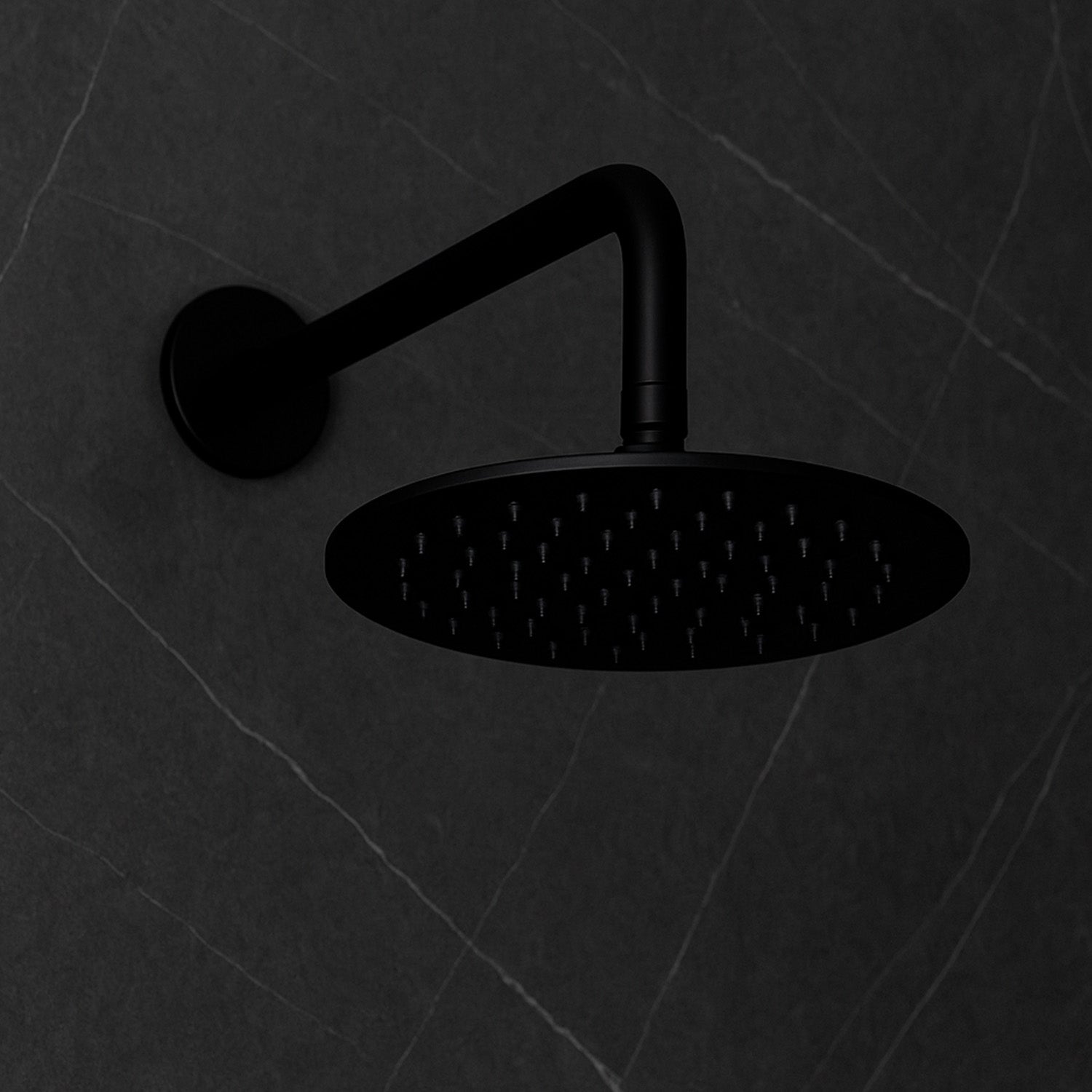 SINED Soffione de ducha Ø25 cm en acero inoxidable 316L color negro Levante 25 cm