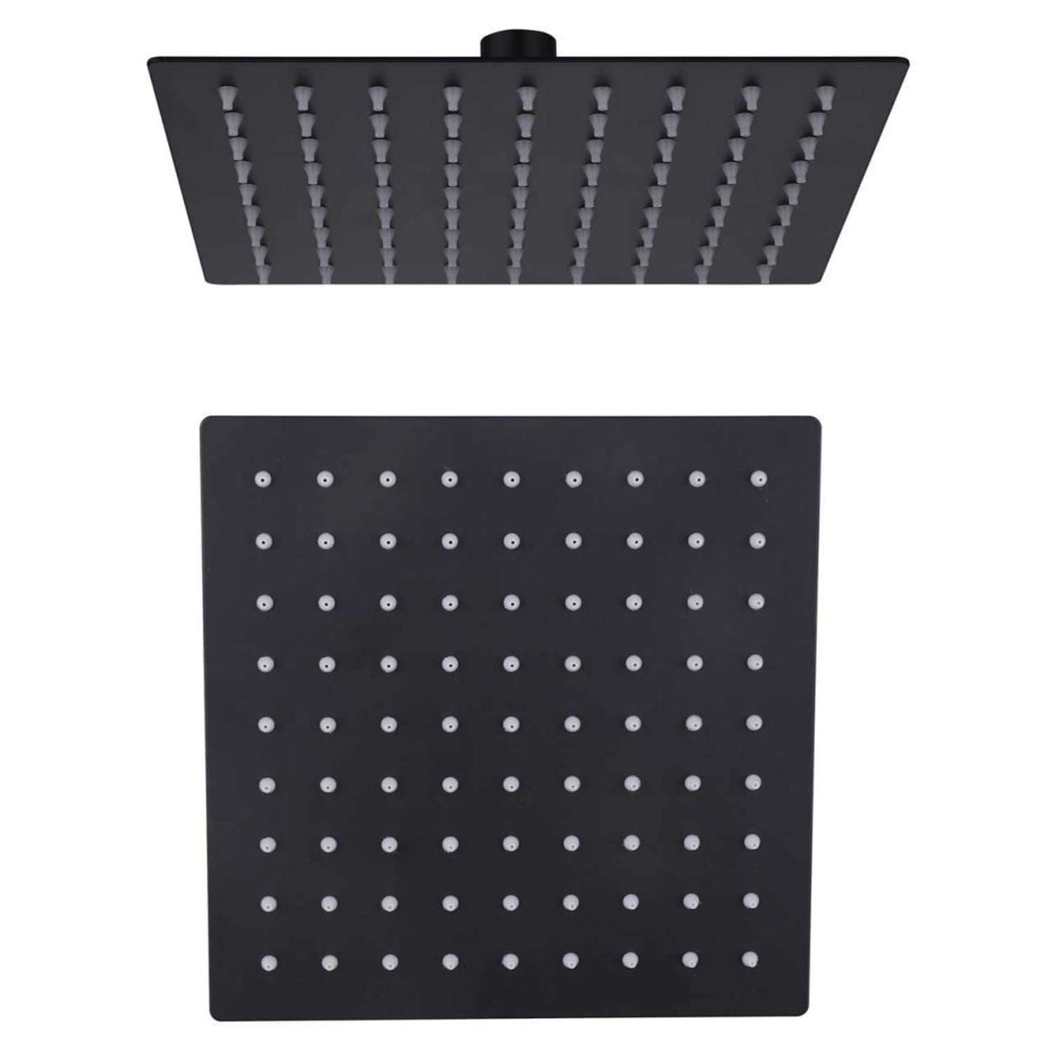 Sined Black Stainless Steel 20 Square Wall Shower Black Garden Shower