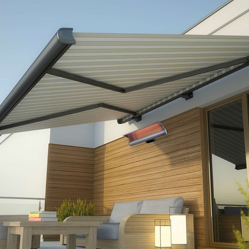 Sined Stofa Infrarossi Parete 2000 Chauffage Paupière Réfléchissant Mural avec Télécommande Puissance 2000w Gris