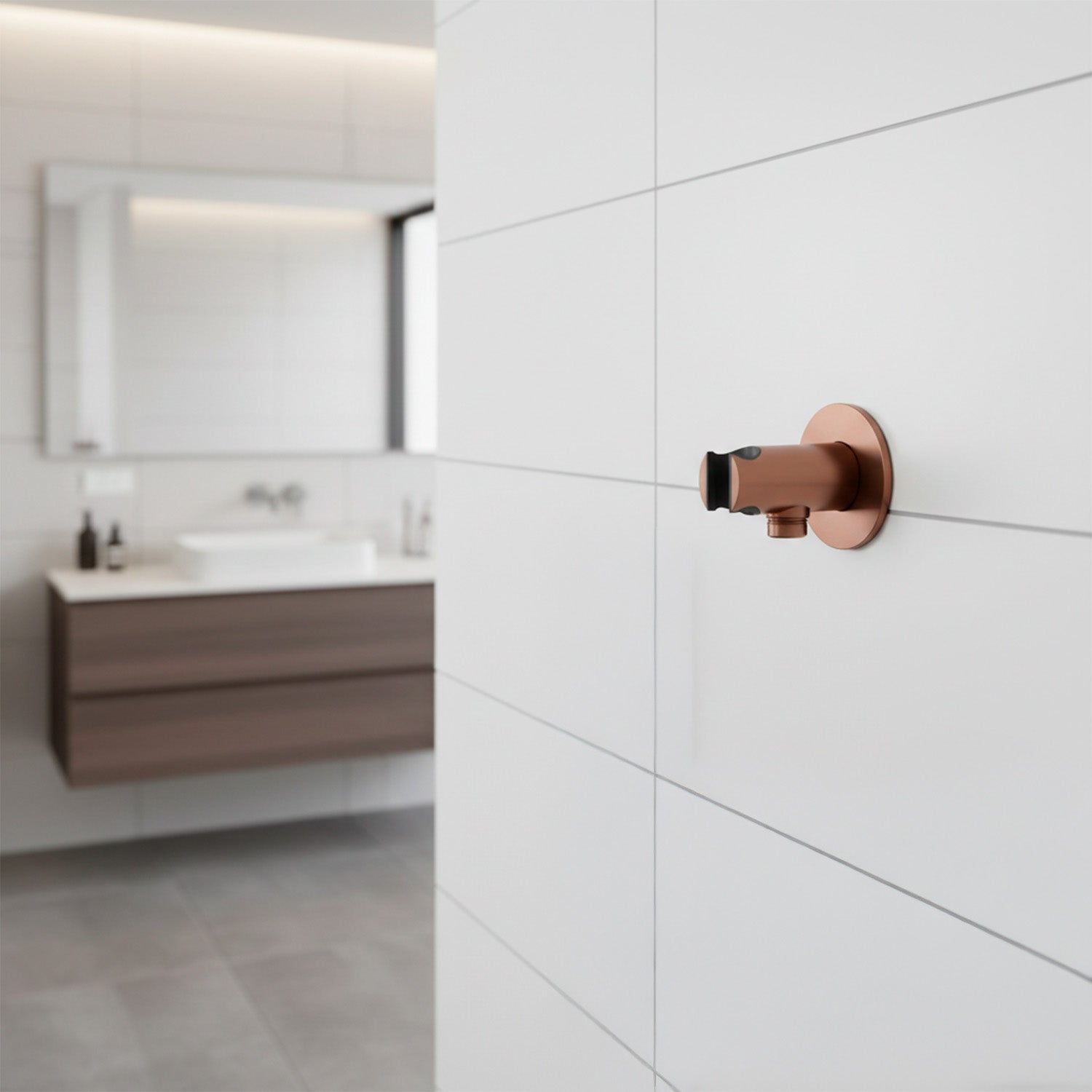 SINED Soporte de pared para doccino Levante color oro rosa acero inoxidable 316L SUPPORTO-MURO-DOCCINO-LEVANTE-ORO-ROSA