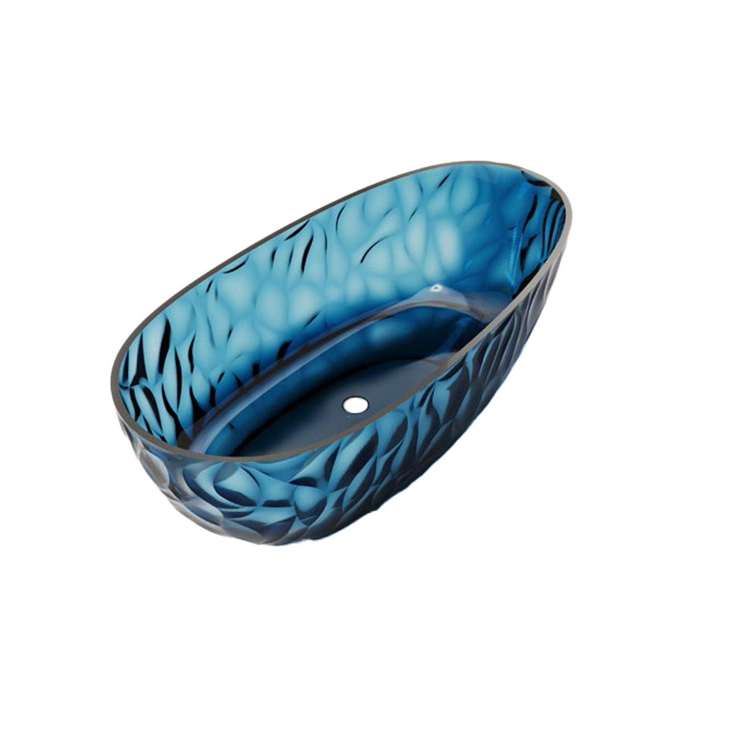 SINED Banera de resina azul transparente SINED VASCA-TRASPARENTE-ZEFIRO-BLU-170 elegancia y alta calidad para un cuarto de bano moderno y funcional