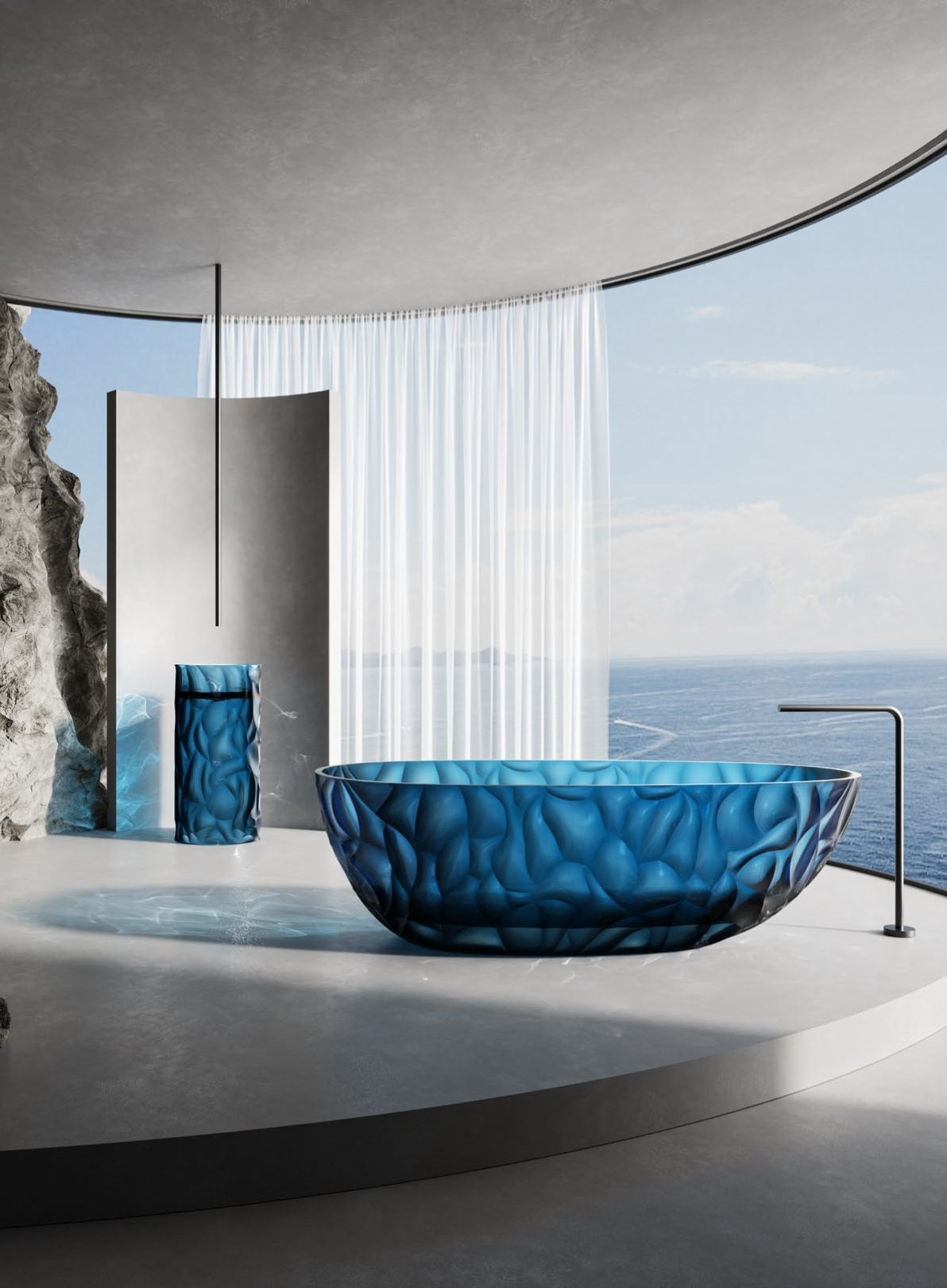 SINED BANHEIRA-TRANSPARENTE-ZEFIRO-AZUL-170 descubra a banheira Sined Zefiro azul design elegante e materiais de alta qualidade para um banho quente e acolhedor compra segura e entrega rápida