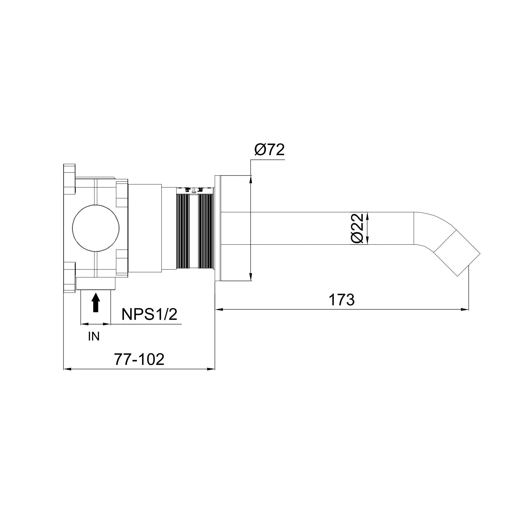 Canoir de lavabo mural en acier inoxydable satiné SINED finition or rose 316L adapté pour usage intérieur et extérieur - Modèle Levante