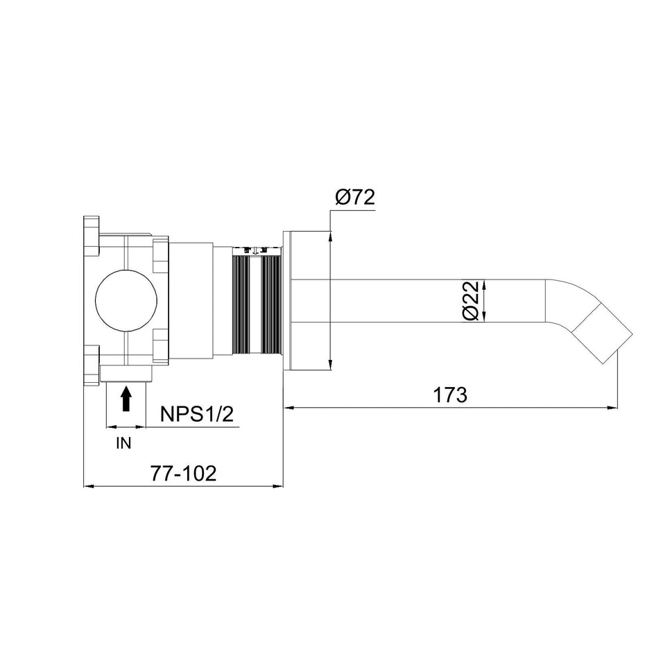 Canoir de lavabo mural en acier inoxydable satiné SINED finition or rose 316L adapté pour usage intérieur et extérieur - Modèle Levante