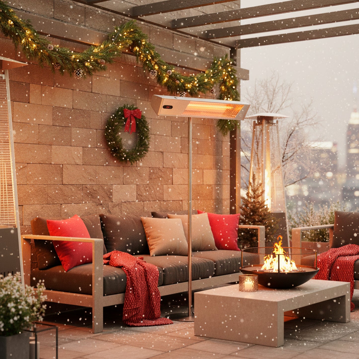 Lámpara de pie infrarroja WiFi para exteriores con diseño el