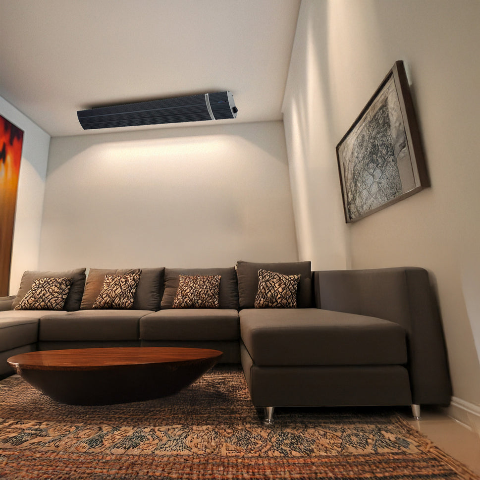 Sined Heat Negro 1500 Calentador Cerámico Infrarrojo 1500w Negro Sin Emisión De Luz Elemento Calefactor De Aluminio Extruido Revestimiento Cerámico Negro Mando a Distancia Ip65