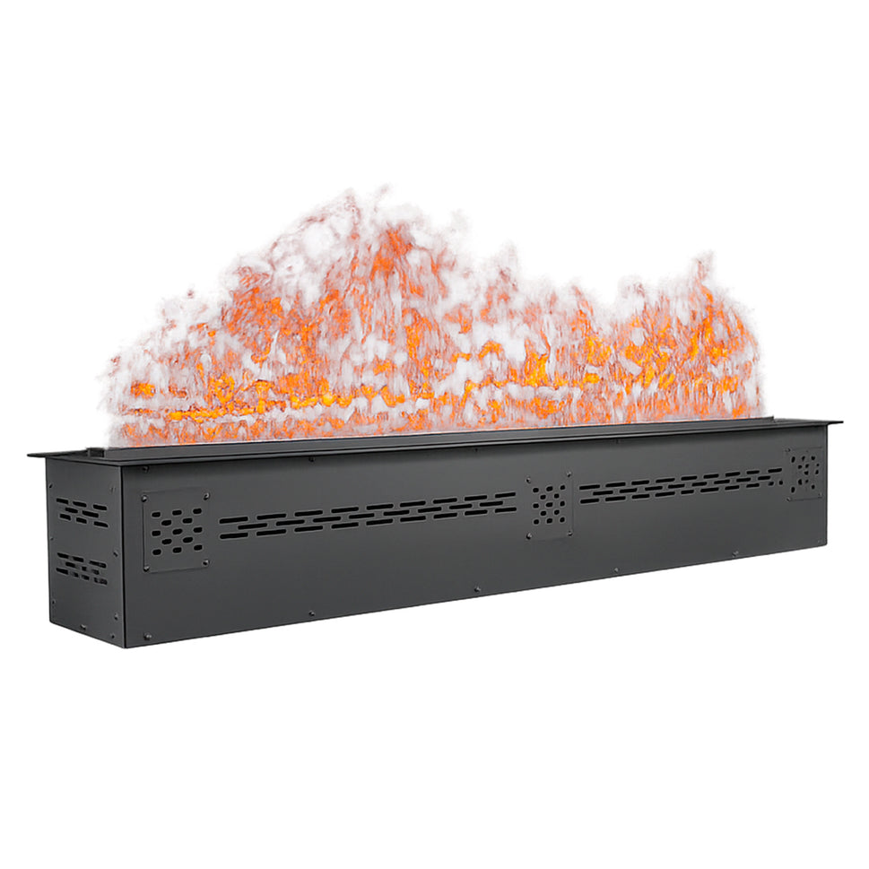 Sined Ega 150 Electric Fireplace Avapore Acqueo Black Non-Thermal LED Fireplace Interior With Built-in Multicolor 3D Flame Simulation For Elegant and Modern Environments Remote Control