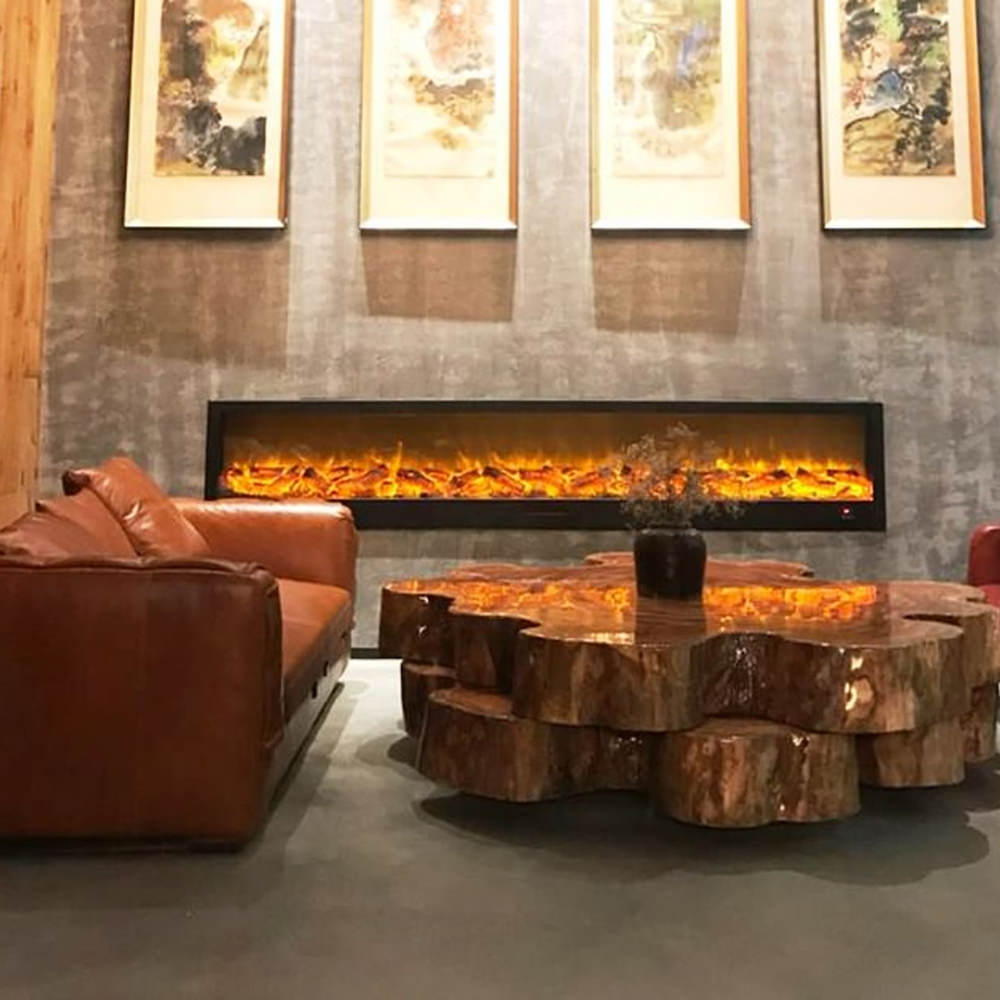 Caminetto Etna 300: chimenea eléctrica de 3 metros, diseño e