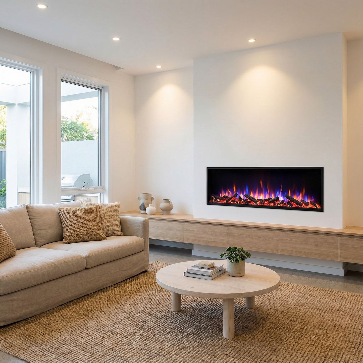 Caminetto-Lasa-150: chimenea eléctrica con efecto llama holo